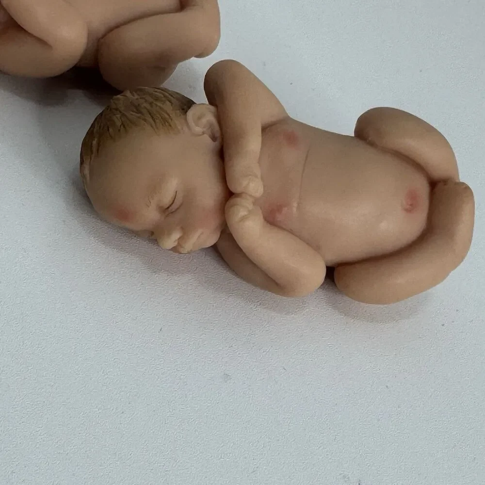 Realistic Sleeping Baby Boy Girl Cake Topper Twins Baby Showers Birthday Resin